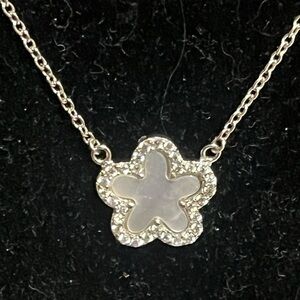 Sterling Mother of Pearl Flower Necklace